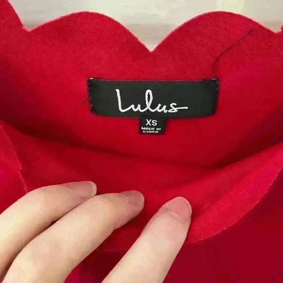 NWT LuLus red scalloped flare dress size extra small‎ - Picture 8 of 12